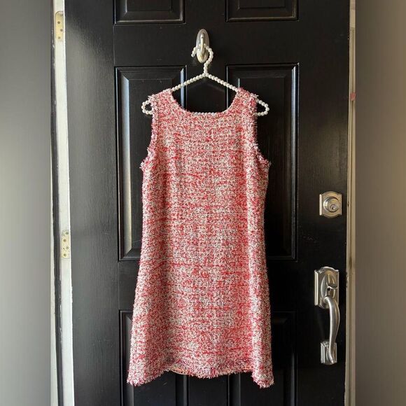 Ann Taylor Orange Multicolor Tweed 2 Piece Dress Suit Size 8 - Picture 7 of 15